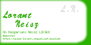 lorant neisz business card