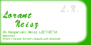 lorant neisz business card